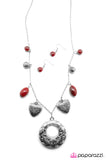 Paparazzi "Home Is Where The Heart Is" Red Necklace & Earring Set Paparazzi Jewelry