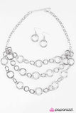 Paparazzi "Hoop Dance" Silver Necklace & Earring Set Paparazzi Jewelry