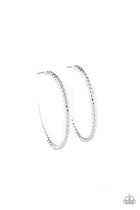 Paparazzi "HOOP, Line, and Sinker" Silver Earrings Paparazzi Jewelry