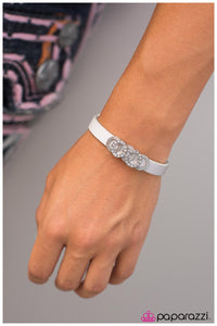 Paparazzi "Hoops and Hollers - White" bracelet Paparazzi Jewelry