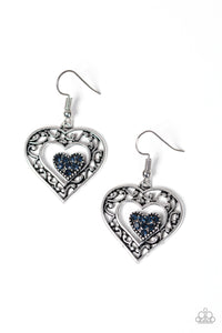 Paparazzi "Hopeful Hearts" Blue Earrings Paparazzi Jewelry