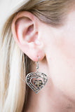 Paparazzi "Hopeful Hearts" Brown Earrings Paparazzi Jewelry