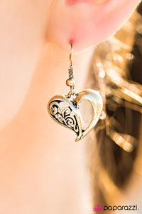Paparazzi "How Heartwarming" Brass Earrings Paparazzi Jewelry