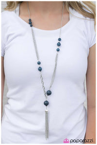 Paparazzi "How Low Can You Go?" Blue Necklace & Earring Set Paparazzi Jewelry