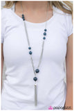 Paparazzi "How Low Can You Go?" Blue Necklace & Earring Set Paparazzi Jewelry