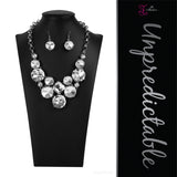 Paparazzi "Unpredictable" White 2020 Zi Collection Necklace & Earring Set Paparazzi Jewelry