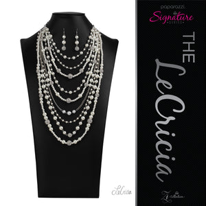 Paparazzi VINTAGE VAULT "The LeCricia" 2020 Zi Collection White Necklace & Earring Set Paparazzi Jewelry