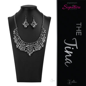 Paparazzi "The Tina" 2020 Zi Collection Black Necklace & Earring Set Paparazzi Jewelry