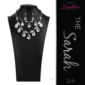 Paparazzi VINTAGE VAULT "The Sarah" 2020 Zi Collection White Necklace & Earring Set Paparazzi Jewelry