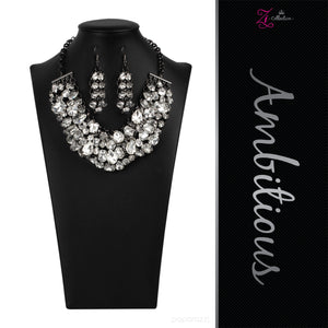 Paparazzi VINTAGE VAULT "Ambitious" Black 2020 Zi Collection Necklace & Earring Set Paparazzi Jewelry