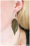 Paparazzi "I Cant BeLEAF My Eyes" Brass Necklace & Earring Set Paparazzi Jewelry