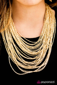 Paparazzi "Ice Storm" Gold Necklace & Earring Set Paparazzi Jewelry