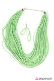 Paparazzi "Ice Storm" Green Necklace & Earring Set Paparazzi Jewelry