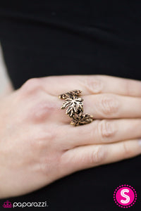 Paparazzi "If You LEAF - Brass" ring Paparazzi Jewelry