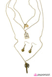 Paparazzi "I Know Why the Caged Bird Sings" Brass Necklace & Earring Set Paparazzi Jewelry