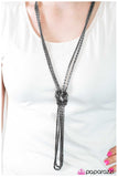 Paparazzi "I Love You, I Love You KNOT" Black Necklace & Earring Set Paparazzi Jewelry