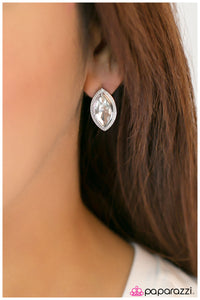 Paparazzi "Im A Flirt" White Post Earrings Paparazzi Jewelry