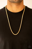 Paparazzi "Boxed In" Gold Box Chain Mens Necklace Unisex Paparazzi Jewelry