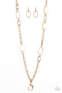 Paparazzi "Casually Connected" Gold Lanyard Necklace & Earring Set Paparazzi Jewelry