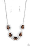 Paparazzi "A DIva-Ttitude Adjustment" Brown Necklace & Earring Set Paparazzi Jewelry