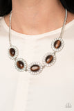 Paparazzi "A DIva-Ttitude Adjustment" Brown Necklace & Earring Set Paparazzi Jewelry