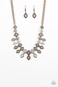 Paparazzi "Geocentric" Multi Necklace & Earring Set Paparazzi Jewelry