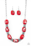 Paparazzi "Girl Grit" Red Necklace & Earring Set Paparazzi Jewelry