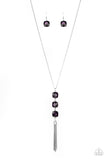 Paparazzi "GLOW Me The Money!" Purple Necklace & Earring Set Paparazzi Jewelry