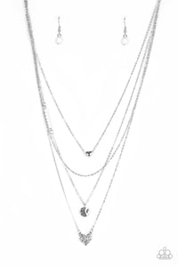 Paparazzi "Gypsy Heart" White Necklace & Earring Set Paparazzi Jewelry
