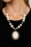 Paparazzi "Home Sweet Homestead" White Necklace & Earring Set Paparazzi Jewelry