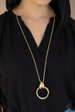 Paparazzi "Innovated Idol" Gold Necklace & Earring Set Paparazzi Jewelry