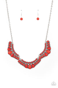 Paparazzi "Naturally Native" Red Necklace & Earring Set Paparazzi Jewelry