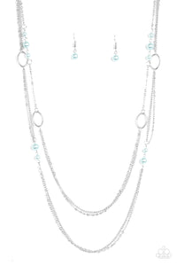 Paparazzi VINTAGE VAULT "The New Girl In Town" Blue Necklace & Earring Set Paparazzi Jewelry