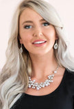 Paparazzi "I Can SEA Clearly Now" Silver FASHION FIX Necklace & Earring Set Paparazzi Jewelry