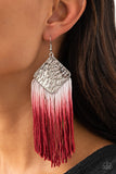 Paparazzi "Dip The Scales" Red Earrings Paparazzi Jewelry