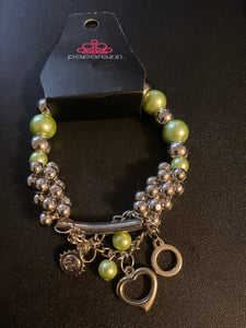 Paparazzi "Quit Playing Games With My Heart" Green Bracelet Paparazzi Jewelry