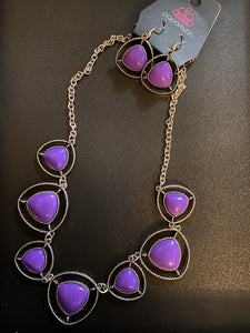 Paparazzi "Make a Point" Purple Fashion Fix Exclusive Necklace & Earring Set Paparazzi Jewelry