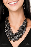 Paparazzi VINTAGE VAULT "The  Kellyshea" Black 2019 Zi Collection Necklace & Earring Set Paparazzi Jewelry