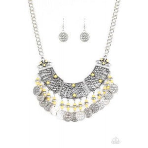 Paparazzi "I Am EMPRESS-ed" Yellow Necklace & Earring Set Paparazzi Jewelry