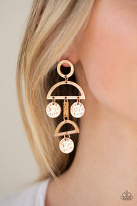 Paparazzi "Incan Eclipse" Gold Post Earrings Paparazzi Jewelry