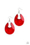 Paparazzi “Pool Hopper” Red HOT SELLOUT Marble Acrylic Earrings Paparazzi Jewelry