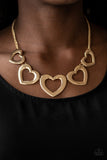 Paparazzi "Hearty Hearts" Gold Necklace & Earring Set Paparazzi Jewelry