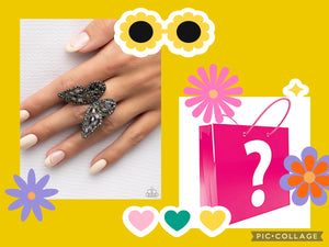 Paparazzi "Flauntable Flutter" OIL SPILL & Mystery Item Exclusive Ring Paparazzi Jewelry