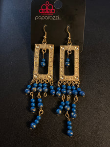 Paparazzi "Aztec Attitude" Blue Earrings Paparazzi Jewelry