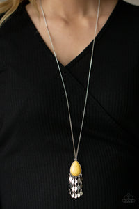 Paparazzi "Musically Mojave" Yellow Necklace & Earring Set Paparazzi Jewelry