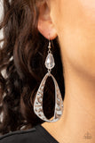 Paparazzi "Enhanced Elegance" White Silver Teardrop Hoop Earrings Paparazzi Jewelry