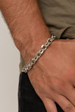 Paparazzi "Titanium Titan" Silver Mens Bracelet Unisex Paparazzi Jewelry