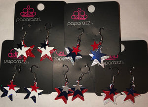 Girl's Starlet Shimmer Set of 5 Multi Star Set of 5 Earrings Paparazzi Jewelry