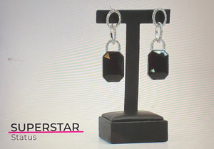 Paparazzi "Superstar Status" Black 2020 CONVENTION EXCLUSIVE Earrings Paparazzi Jewelry
