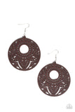 Paparazzi “Mandala Mambo” Brown Wooden Mandala Design Earrings Paparazzi Jewelry